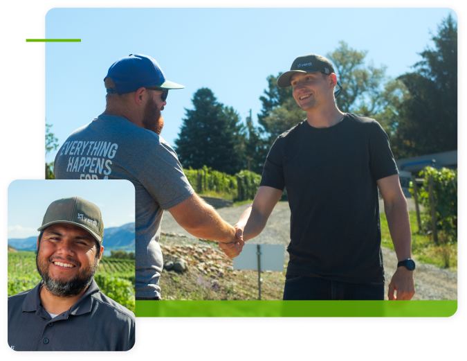 Farmers and Consutants shake hands with Verdi to become irrigation referral partners